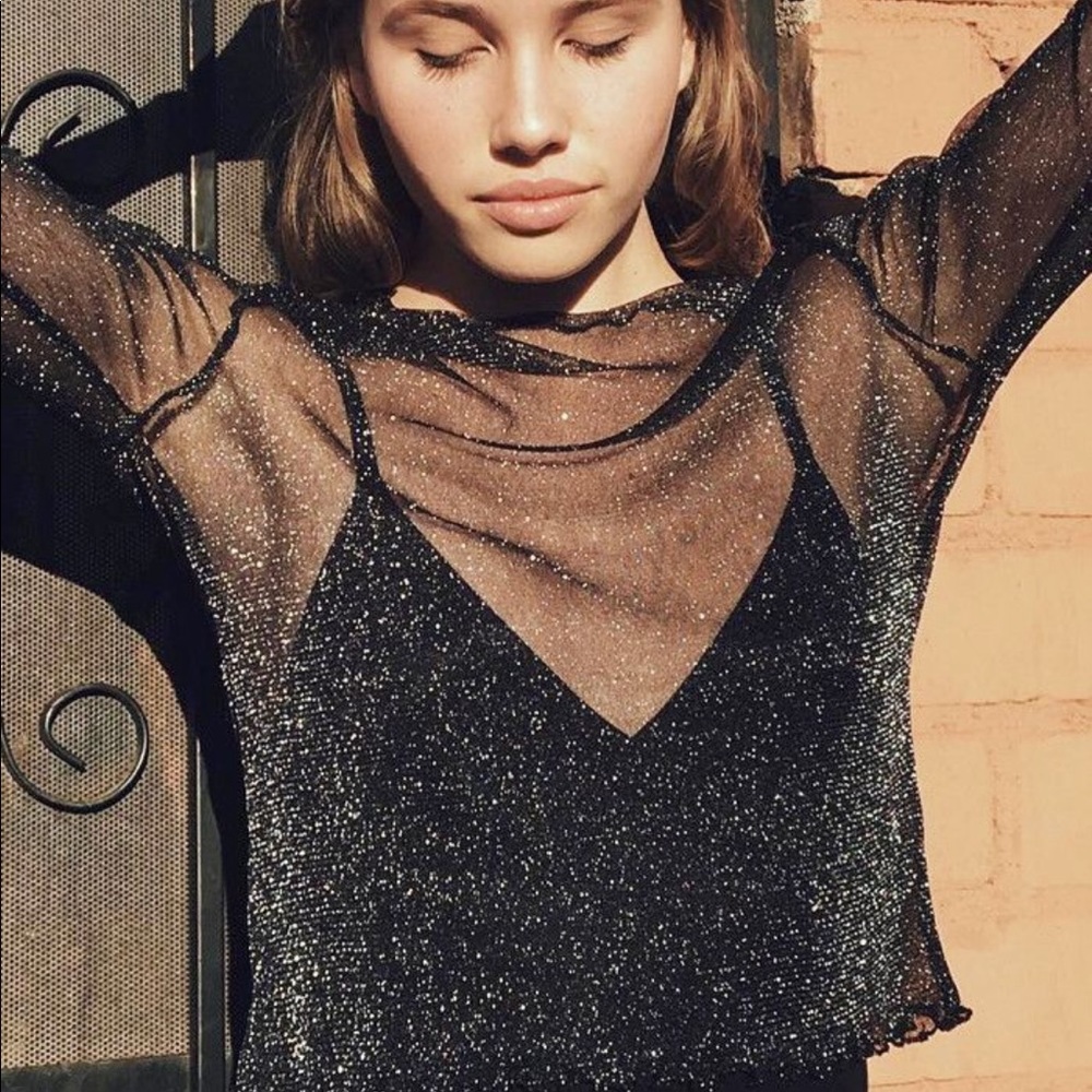 Brandy Melville Sheer Long Sleeve Top